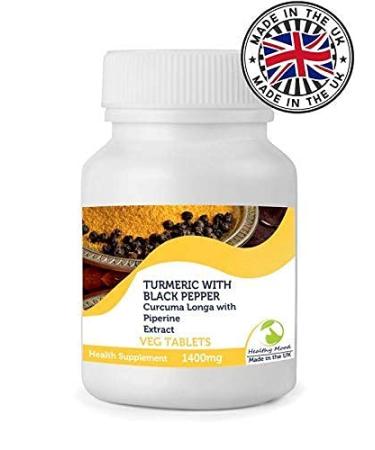 Turmeric with black pepper 90 tablets curcuma longa with piperine extract 1400mg health dietary supplement nutrition tablets - hm