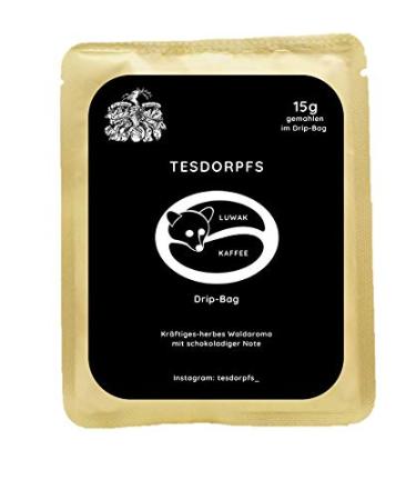 Kopi Luwak Coffee 100% City Roast Civet Coffee 15 g Drip Bath Coffee Speciality as a Gift for Tesdorpfs Coffee Lovers for the Gift Basket