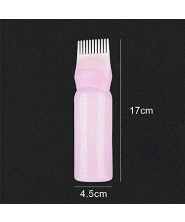 EHOTER 120Ml Applicator Bottle Hair Colour Brush Hair Oil Bottle with Graduated Brush Applicator Bottle Comb Root Comb Salon Hair Coloring Tool (White+Pink) 1.0 count - Buy Online on GoSupps.com