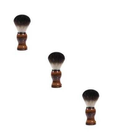 Beaupretty 3st Bart cleaning brush -Nagel-Charms Saur F r Men Hands for soft styling beards men Beard brush Razor brushes Beauty-Tools Man Holzern