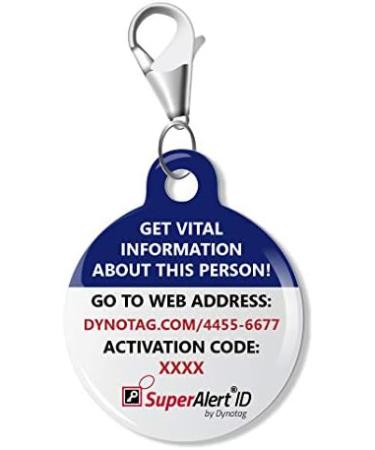 Buy Dynotag Web Enabled Smart Medical ID Charm Bracelet Tag - Emergency Info + Lobster Clasp | Steel 22mm Dia | Lifetime Service - Buy Online on GoSupps.com