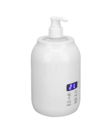 Massage oil warmer LED display touch-control bottle warmer temperature setting essential oil lubricating gel cream heating dispenser bottle for spa salon (EU plug 100-240 V