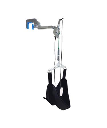 Cervical traction device door suspension for at home portable neck traction frame relieves pain and corrects the cervical spine