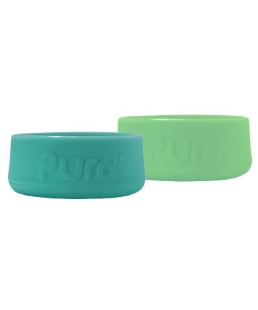 Pura Kiki Silicone Bottle Bumper - Plastic-Free  Medical-Grade  Protective  Anti-Slip Bottom Cover Compatible w/Pura Stainless Bottles 5oz  9oz & 11oz (Moss and Mint)