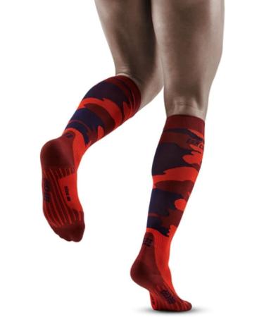 CEP Men's Tall Running Compression Socks - Lava/Peacoat Camocloud | Athletic Performance - Buy Online on GoSupps.com