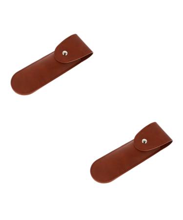 Minkissy 2st rapid case scissor protection cap safety shear sheath bottle razor shaver shavering Savering razor face Razor box knife set protective cover PU braunx2st 24.5x.5.1cMx2PCs
