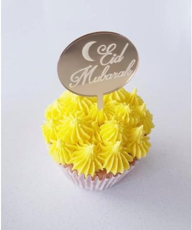 8 Eid Mubarak Cupcake Disc Toppers Gold Eid Cupcake Discs Eid Cake Toppers Eid Gift Tags Eid Gift Charms Eid Cake Decorations. - Buy Online on GoSupps.com