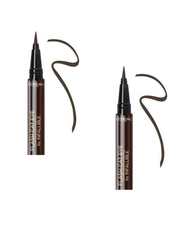 L'Oreal Paris Flash Cat Eye Infallible Liquid Eyeliner Brown 225 - Pack of 2 - Buy Online on GoSupps.com