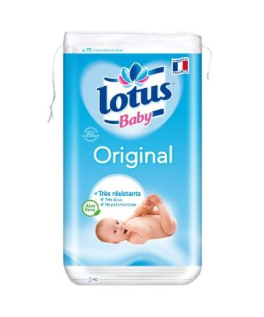 Lotus Baby Original Double-Sided Cotton Squares x 75 Pack of 10