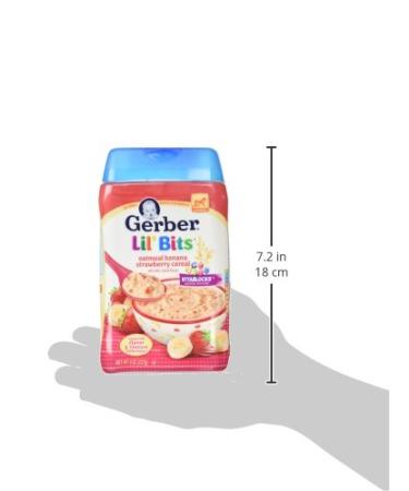Gerber Lil' Bits Oatmeal Cereal 8+ Months â€“ Banana Strawberry 8 oz (227 g) â€“ Healthy Baby Food - Buy Online on GoSupps.com
