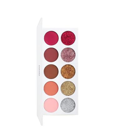 Waterproof Eyeshadow Palette - 10 Highly Pigmented Colors & Pressed Glitters | Long-Lasting Shimmery Matte Shades for Stunning Eyes - Buy Online on GoSupps.com