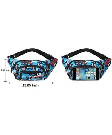 Kaiaiwluo Camo Waterproof Belt Bag | Nylon Hip Pocket for Men & Kids | Ideal for Running Hiking & Sports - 13.65 x 4.68 inches - Buy Online on GoSupps.com