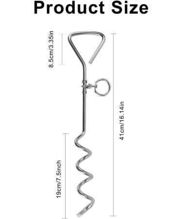 2 X 16" Heavy Duty Ground Spike Stake (41cm) Dog Chains for outside Dog Tie Out Cable Steel Spiral Dog Tether Outdoor Dog Camping Accessories (Stake Only 2 X 41cm) - Buy Online on GoSupps.com