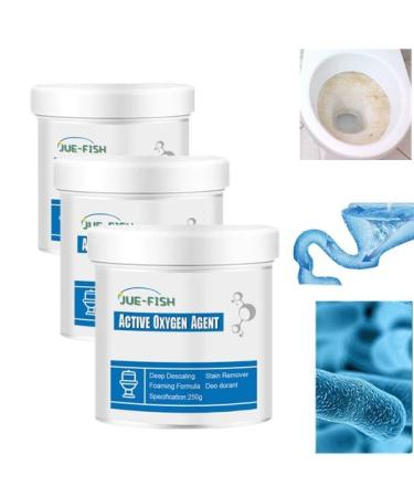Toilet Active Oxygen Agent Touch Free Fizzy Foam Toilet Cleaner Splash Toilet Cleaner Foaming Powder Powerful Pipe Dredging Agent for Cleaning Toilet Drains No Peculiar Smell (3pc)