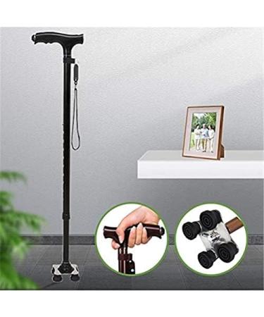 Canes 2 in 3 Crutches - Old Man Crutches Aluminum Cane Elderly Small Square Cane Telescopic Non-Slip Cane Crutch Four/one-Legged Crutches with LED Lights powerfully Prosperous - Buy Online on GoSupps.com