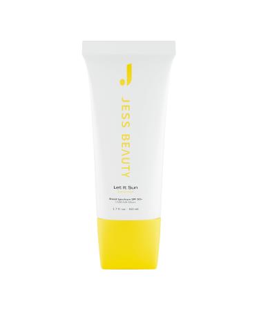 JESS BEAUTY | Let it Sun 50+ Sunscreen Green Tea & Aloe Extract | Skincare Sun Protection 1.7 fl oz