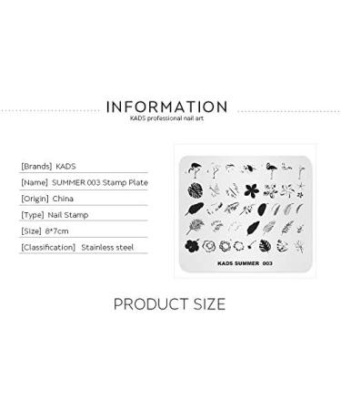 KADS Nail Art Stamping plate Nail Template Nail Art Design Tool Nail DIY Design Image Plate (SU003) - Buy Online on GoSupps.com