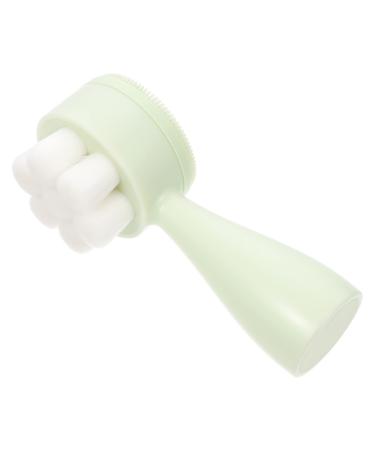 Beatifufu Face Brush Facial Cleansing Tool Face Washing Cleaner Pore Cleaning Pad Brush Handle Face Exfoliator Facial Cleansing Brush Manual Facial Brush Face Washing Scrubber 12.5X5X5CM Green