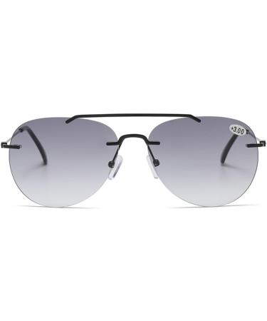 XINGNIAN 2 Pack Bifocal Aviator Sunglasses for Men & Women - Oversized UV Protection Reading Glasses - Grey 4.0 - Buy Online on GoSupps.com