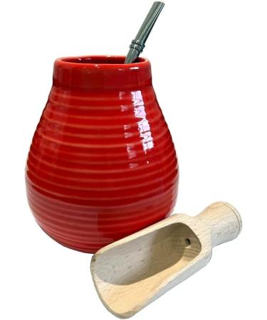 Amanda Yerba Mate Tea Set | Natural Energy Drink Kit with Guarana | Beginner's Mate Tea Set with Ceramic Gourd and Stainless Bombilla - Buy Online on GoSupps.com