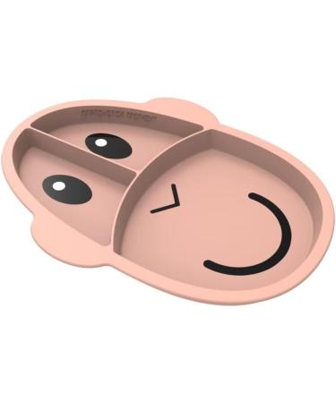 Matchstick Monkey Baby Weaning Section Plate - 3 Split Anti-Slip Silicone Plate for 12+ Months - Dusty Pink - Buy Online on GoSupps.com