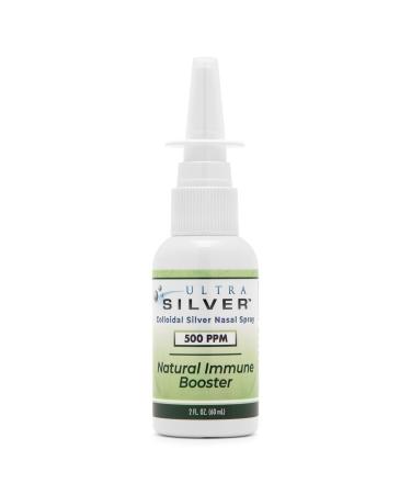 Ultra Silver Colloidal Silver Nasal Spray | 500 PPM | 2 Ounce Vertical Spray Bottle