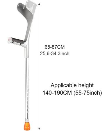 Forearm Crutches Adults Ergonomic Walking Cane with Armrests Height Adjustable Applicable Height: 140-190Cm/Black/1 Piece Lucky Star Selfless dedication Silver 1 pcs - Buy Online on GoSupps.com