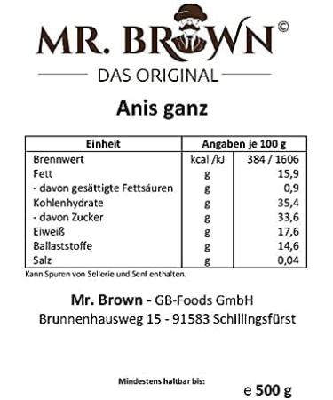  MR. BROWN 500 g whole anise spices tea cooking ingredient - Buy Online on GoSupps.com