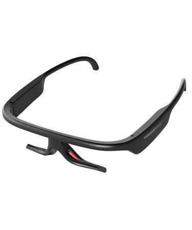 Touch beauty light therapy groove sleep therapy grooves 2-in-1 glasses with premium green and red light for better sleep energy boost jet lag (including travel case) AG-2146B (black)