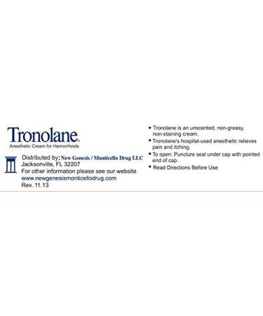 Tronolane Anesthetic Cream for Hemorrhoids 2 oz - Pack of 2 | Fast Relief Formula - Buy Online on GoSupps.com