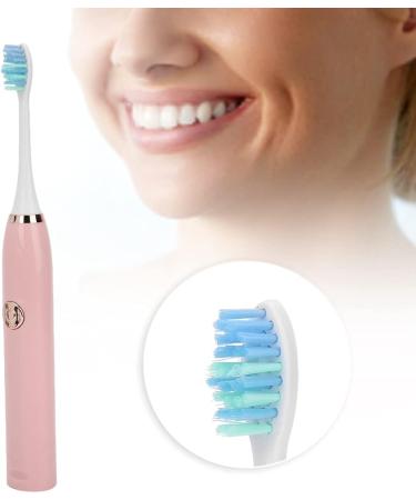 Pink Waterproof Electric Toothbrush - Vibrating Soft Bristles Automatic Cleaning Interchangeable Heads for Adults - Buy Online on GoSupps.com