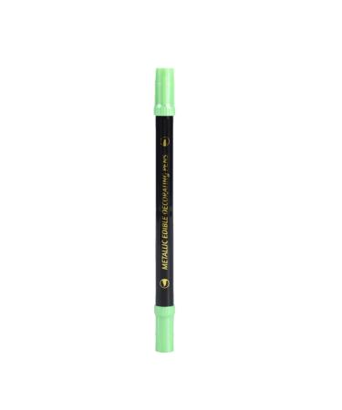 BIGULA Food Decorating Pens Edible Marker Double Sided Pens Fade-Resistant Easily Decorate Desserts Fondant Cake Cookie Metallic pigment pen As the picture show Green