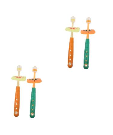 4 pieces baby toothbrush mouth cleaning toothbrush toothbrush to the mouth cleaning training toothbrush for toddlers hand toothbrush whole mouth travel pebbles manual tool 1 piece (1 Pack) colored 2x2stk