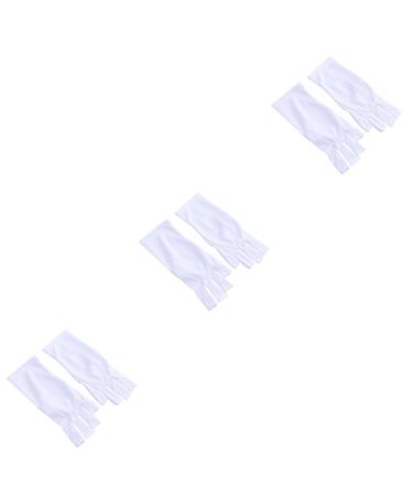 Beaupretty Gel Manicure Gloves 3 Pairs Silicone Ear Display Anti Uv Glove Cotton Glove Manicure Glove Nail Chinese Wooden Pillow Gloves Uv Shield Glove White Short Manicure Gloves