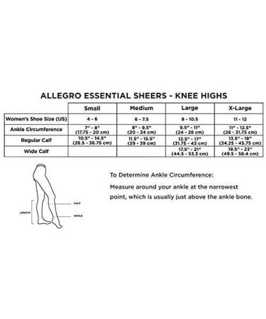 Allegro 15-20 mmHg Compression Stockings for Women - Knee High Essential Support Hose | Sheer Closed Toe - Buy Online on GoSupps.com