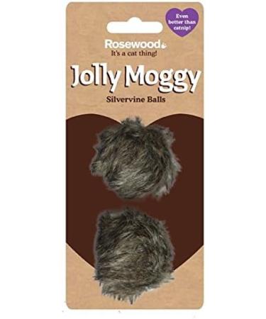 Rosewood Jolly Moggy Silverline Plush Fur Balls Cat Toys Pack of 2 - Buy Online on GoSupps.com