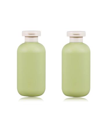 UMETASS 6.8oz Squeeze Bottles with Flip Cap, Refillable Plastic Travel Bottles for Creams, Lotion, Shampoo, Conditioner (2 Pcs) Green 200ml/6.8oz