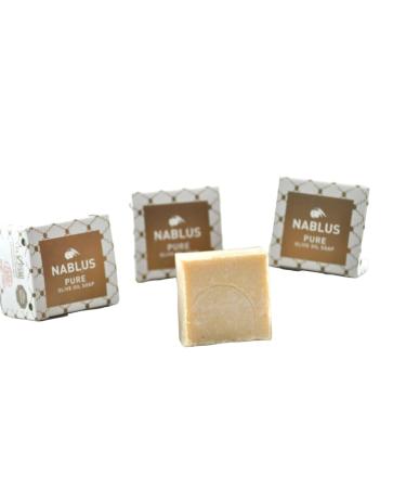 Nablus Nablus Soap Nabulsi Organic White Olive Oil Soap Vegan Palm Oil Free for Impured/Dry Skin 82% Extra Virgin Olive Oil Unscented and Degreasing 125g