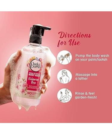 Rose Refreshing Body Wash - Luxurious Detox Shower Gel for Soft Smooth Skin | Paraben-Free & Soap-Free (300 ml - Buy Online on GoSupps.com