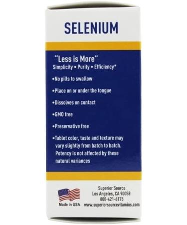 Selenium Instant Dissolve 200 mcg Dietary Supplement - 60 Tablets | MicroLingual Vitamins | Family Owned Since 1998 - Buy Online on GoSupps.com