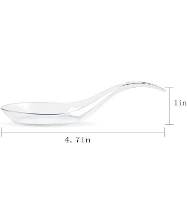 100PCS Plastic Spoons 4.7Inch Disposable Appetizer Spoons Heavy Duty Plastic Cutlery Transparent and Robust Tasting Spoons for Desserts Soups Sushi Dipping Sauces - Buy Online on GoSupps.com