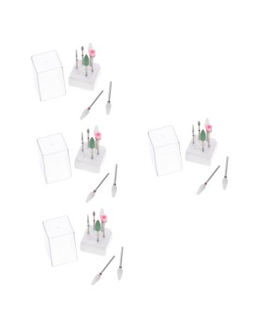 FRCOLOR 4 Sets Nail Clipper Grinding Head Nail File Electric Nail Drill Bits Nails Drill Bits Nail Care Tools Nail Drill for Gel Nails Carbide Drill Bits Suite Tungsten Steel Exfoliating