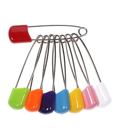 AnMiao Star 2 Inch Long 50 Pcs Plastic Head Safety Pin Safety Locking Baby Cloth Diaper Nappy Pins (8 Colors) - Buy Online on GoSupps.com
