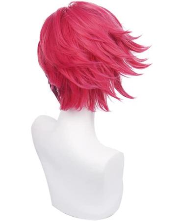 Spiky Magenta Cosplay Wig for Vi - League of Legends Arcane Rose Red Short Wig | Best Quality & Fast Shipping Worldwide - Buy Online on GoSupps.com