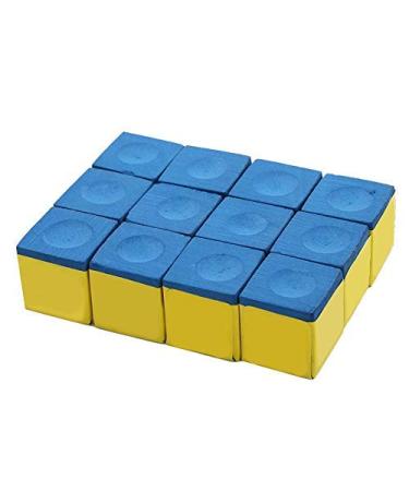 12 pieces pool queue cube calcium carbonate slipproof billiard pool queue tip chalk snooker chalk for billiard snooker pool (blue (greasy))
