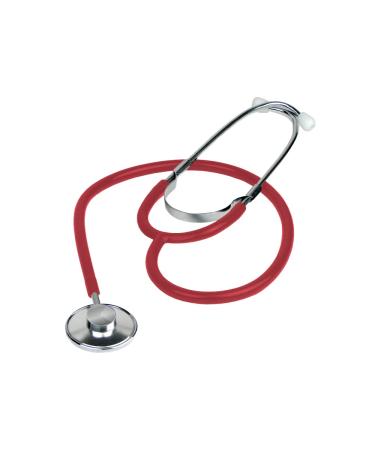 Dixie EMS Single Head Lightweight Stethoscope, Latex Free, for Doctors, Nurses, Students, Medical and Home Use - Red