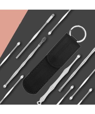 10 Pcs Ear Pick Earwax Removal Kit with Keychain and Storage Bag - Buy Online on GoSupps.com