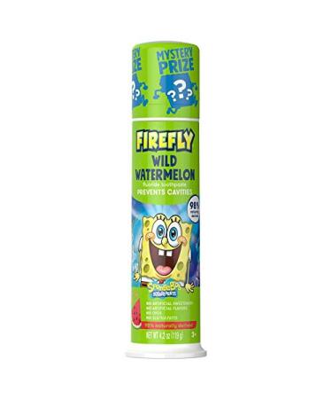FIREFLY Spongebob Natural Anticavity Fluoride Toothpaste Flavor 4.2 ounce, Wild Watermelon, 50.4 Count