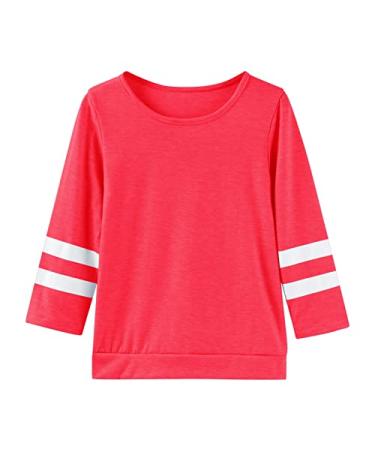 Tunic T-Shirt Casual Kids Loose Casual Sweatshirt Long Sleeve Crewneck Pullover Tops Girls Blouse Girls Tops Girl Shirts 4t Red 4-5T