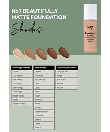 No7 Beautiful Matte Foundation (New Formula SPF 25) Warm Beige - Buy Online on GoSupps.com